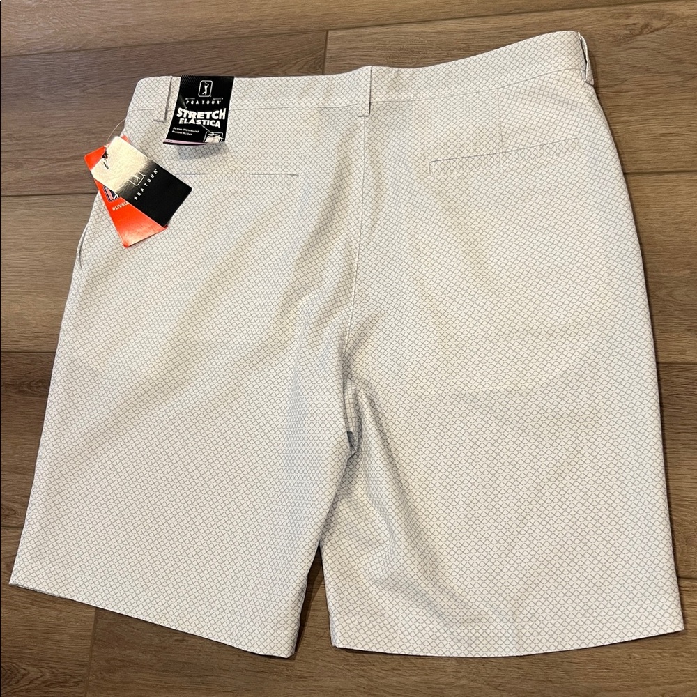 NWT PGA Tour Men's White Golf Club Patterned Shorts Size 38 UPF 50 Wicking - Picture 2 of 15